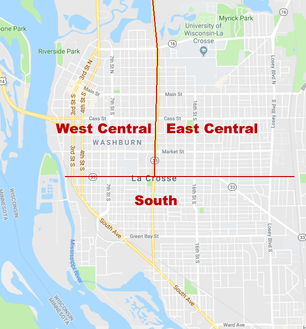 La Crosse Map Sections